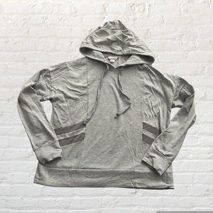 Danskin heathered light gray hoodie with mesh detail